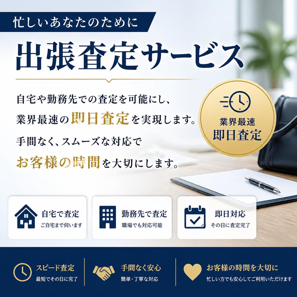 スピード対応の出張査定サービス