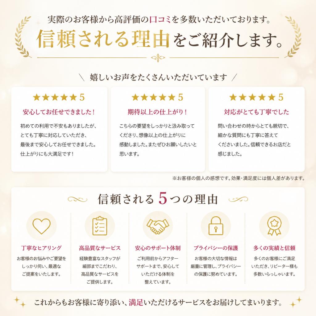 口コミで広がる信頼