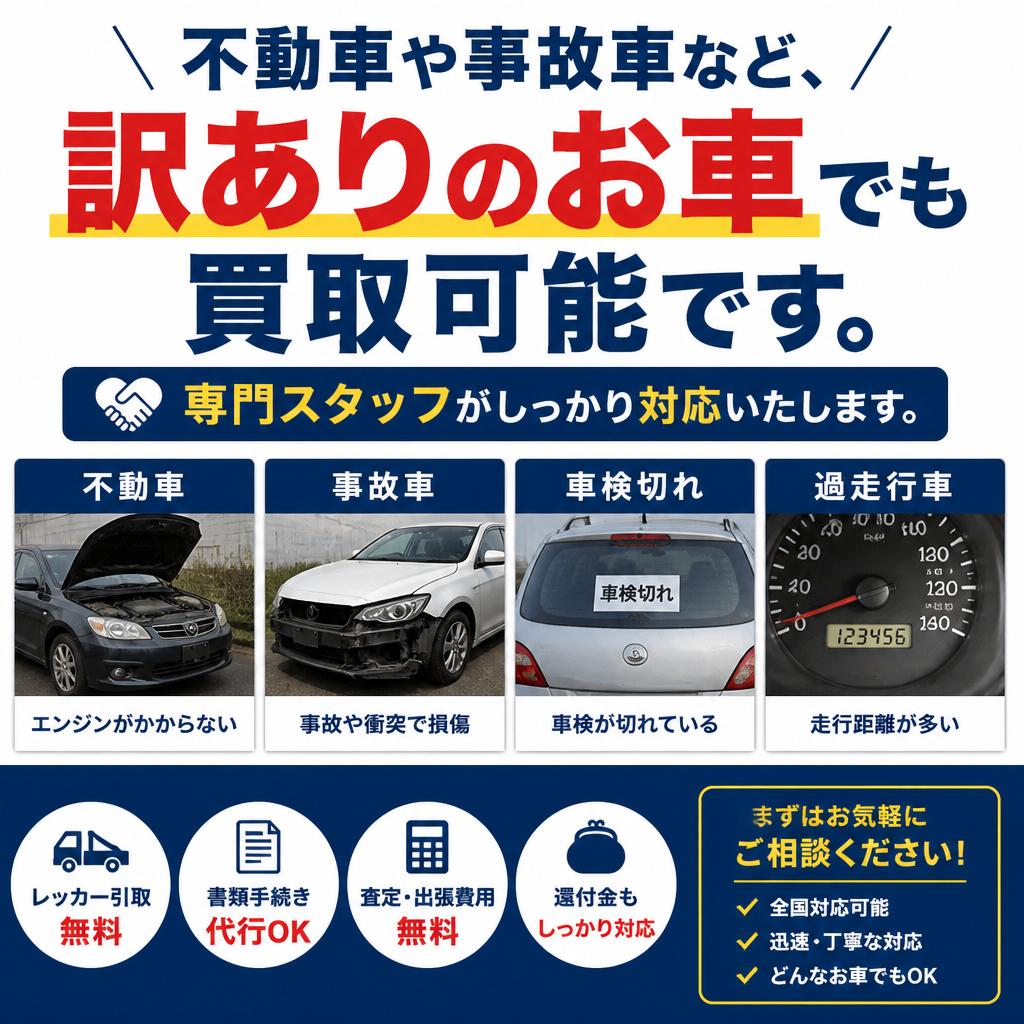事故車・故障車も高価買取
